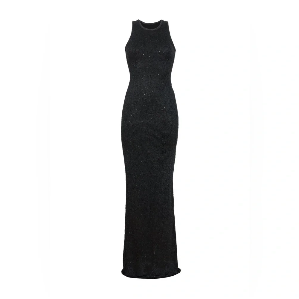 ASTA RESORT Elegant Black Maxi Dress - Picture 3 of 11